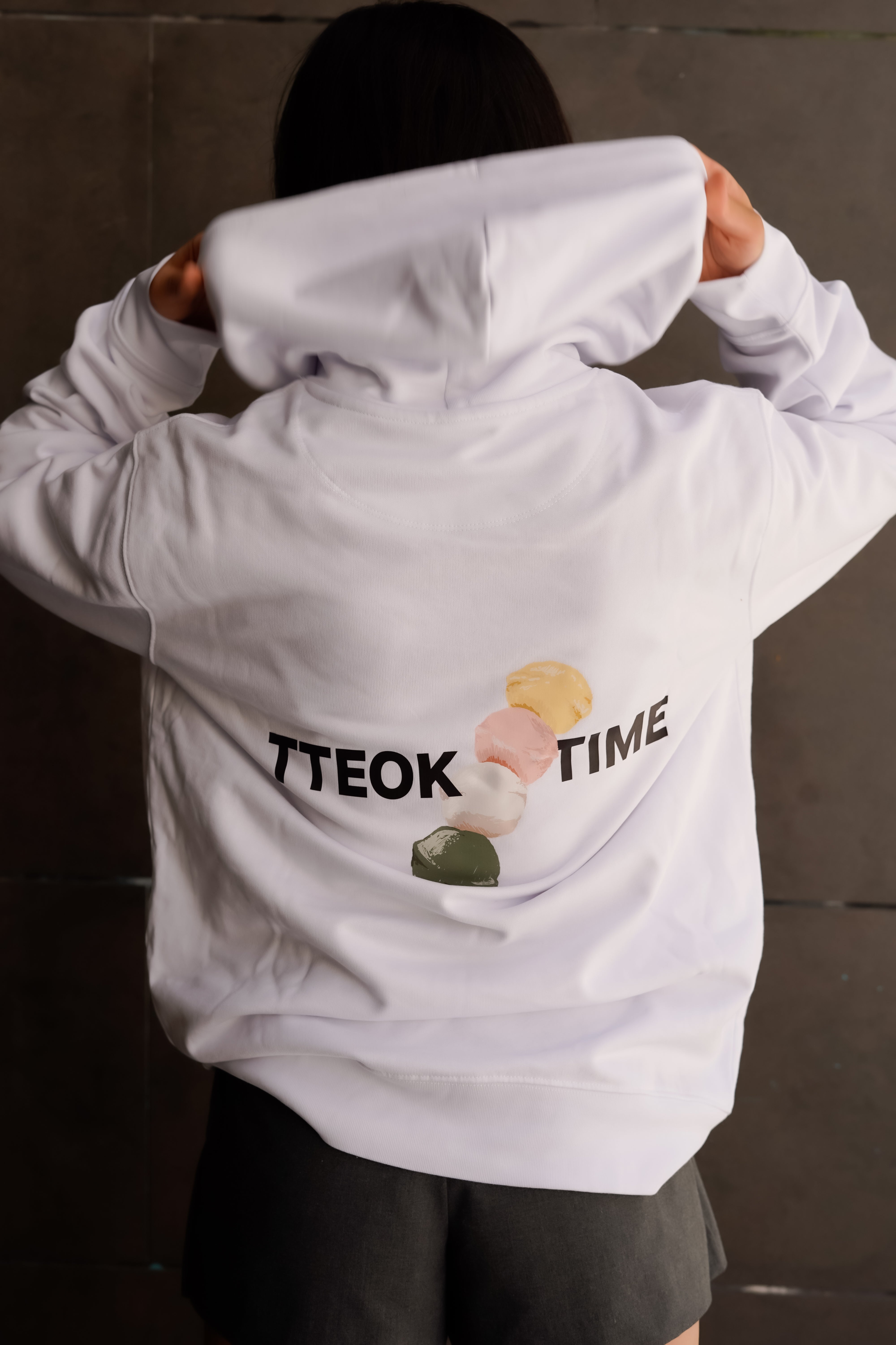 TTEOK TIME WHITE HOODIE