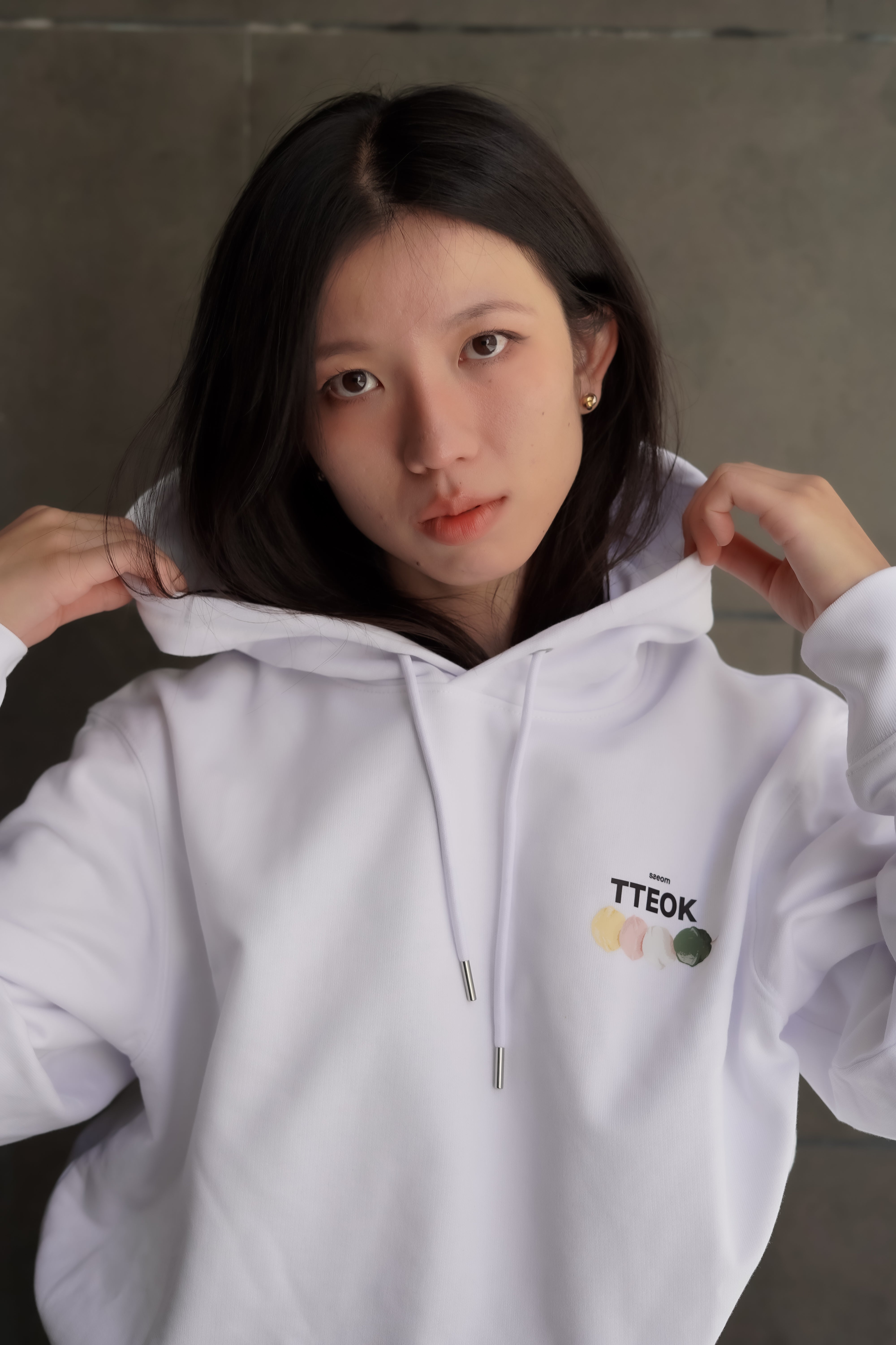 TTEOK TIME WHITE HOODIE