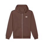 Load image into Gallery viewer, KEEP FASHION WEIRD BROWN ZIP UP HOODIE
